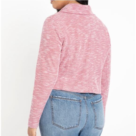 Eloquii Soft Heathered Moto Zip Up Jacket Size 18 20 Red - Picture 3 of 11